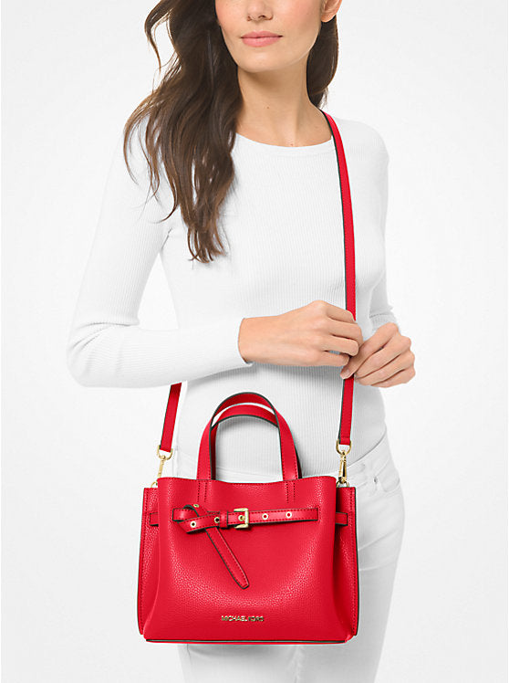 Michael Kors Emilia Small Pebbled Leather Satchel Red | Pre Order