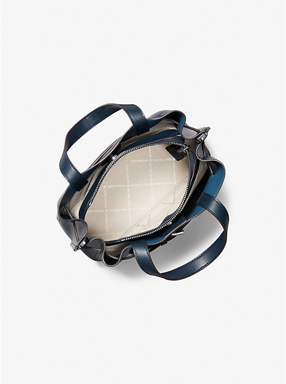 Michael Kors Emilia Small Pebbled Leather Satchel Navy Blue | Pre Order