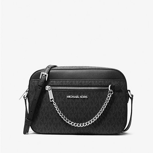 Michael Kors Jet Set Large Logo Crossbody Bag Black | Pre Order