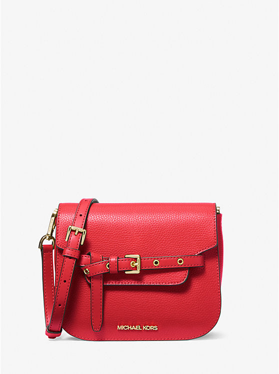 Michael Kors Emilia Small Leather Crossbody Bag Bright Red | Pre Order