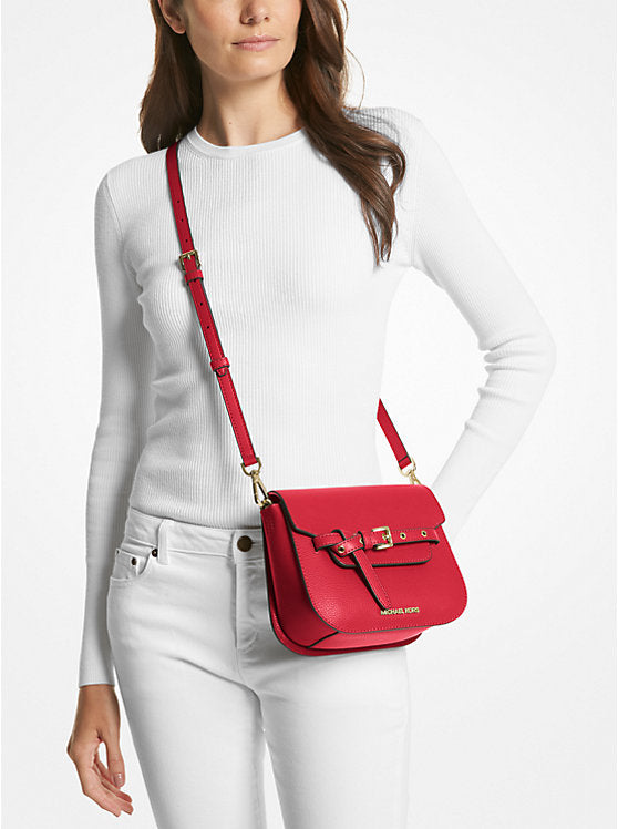 Michael Kors Emilia Small Leather Crossbody Bag Bright Red | Pre Order