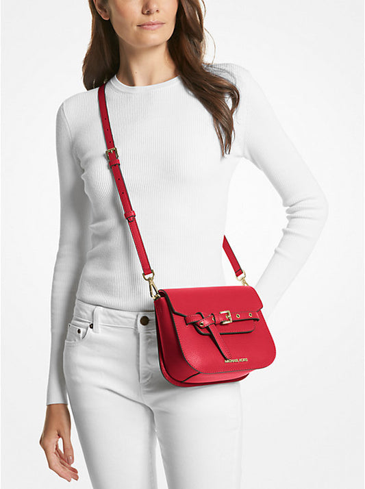 Michael Kors Emilia Small Leather Crossbody Bag Bright Red | Pre Order