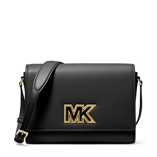 Michael Kors Mimi Medium Leather Messenger Bag Black | Pre Order