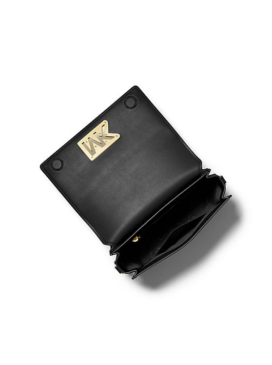 Michael Kors Mimi Medium Leather Messenger Bag Black | Pre Order