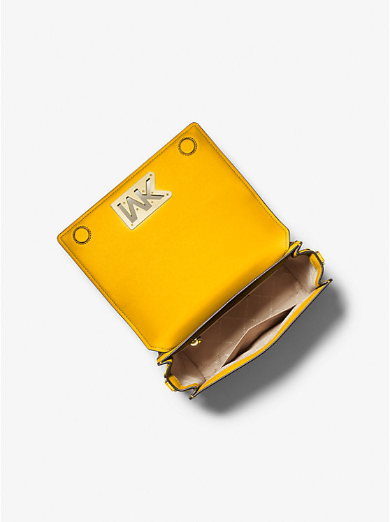 Michael Kors Mimi Medium Leather Messenger Bag Yellow | Pre Order