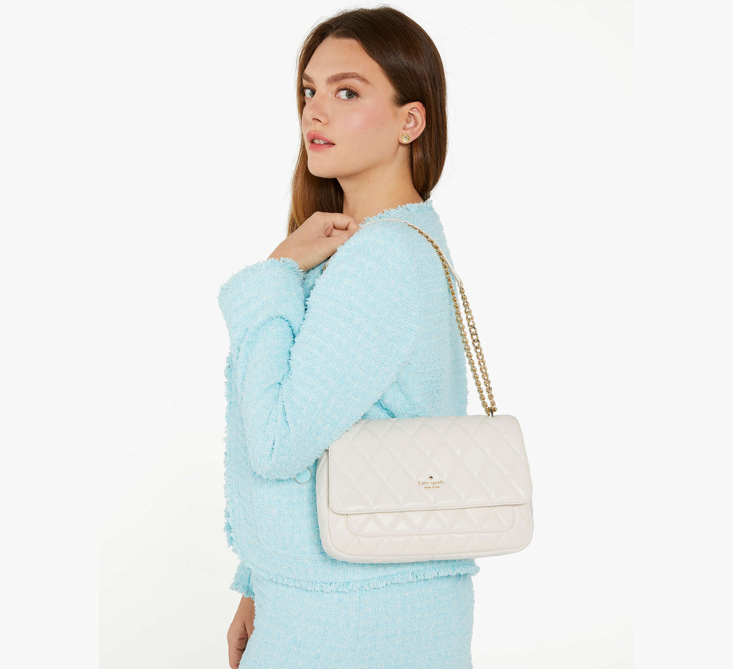 Kate Spade Carey Quilted Shoulder White | Pre Order