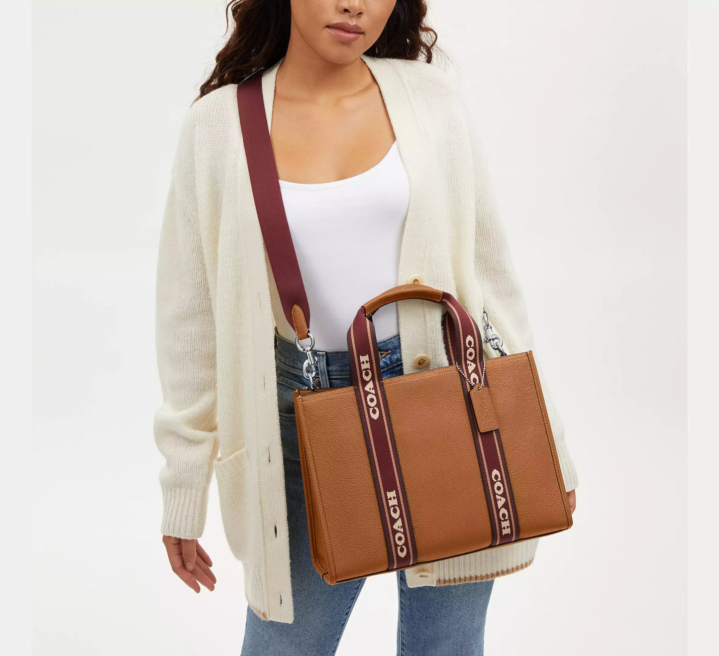 Coach Smith Leather Tote Brown Multi | Pre Order