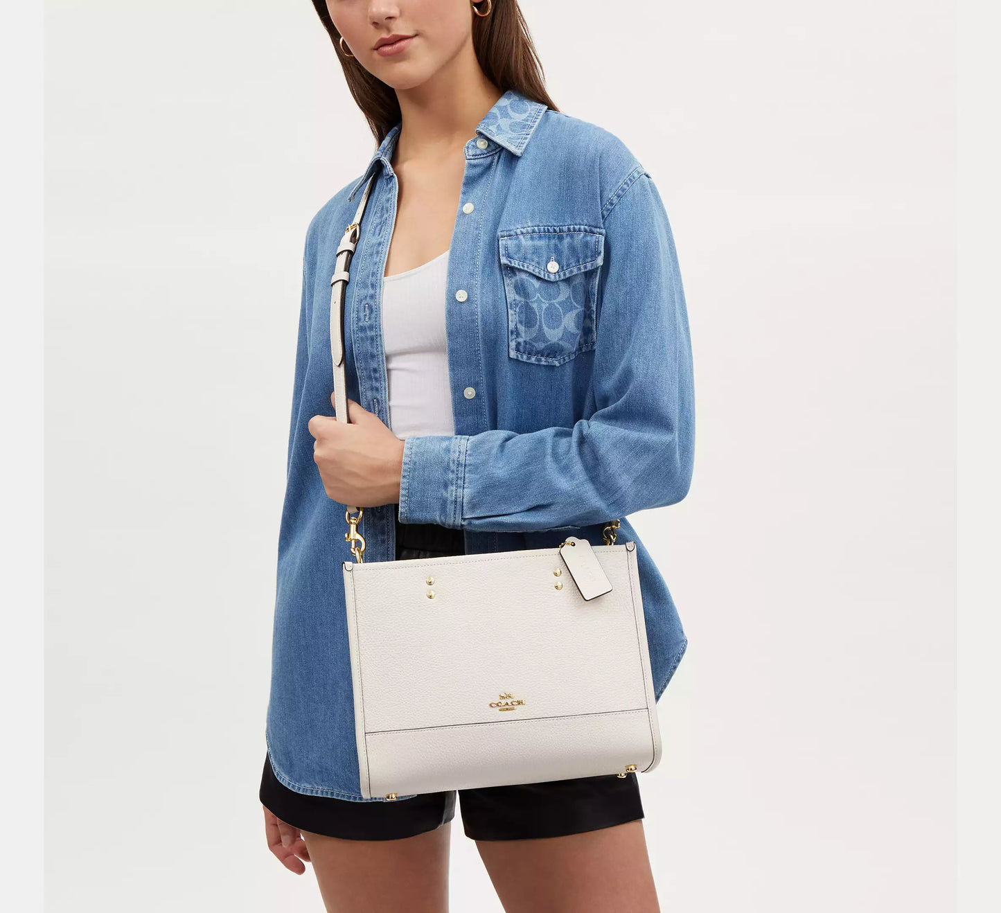 Coach Dempsey Leather Carryall Chalk White | Pre Order