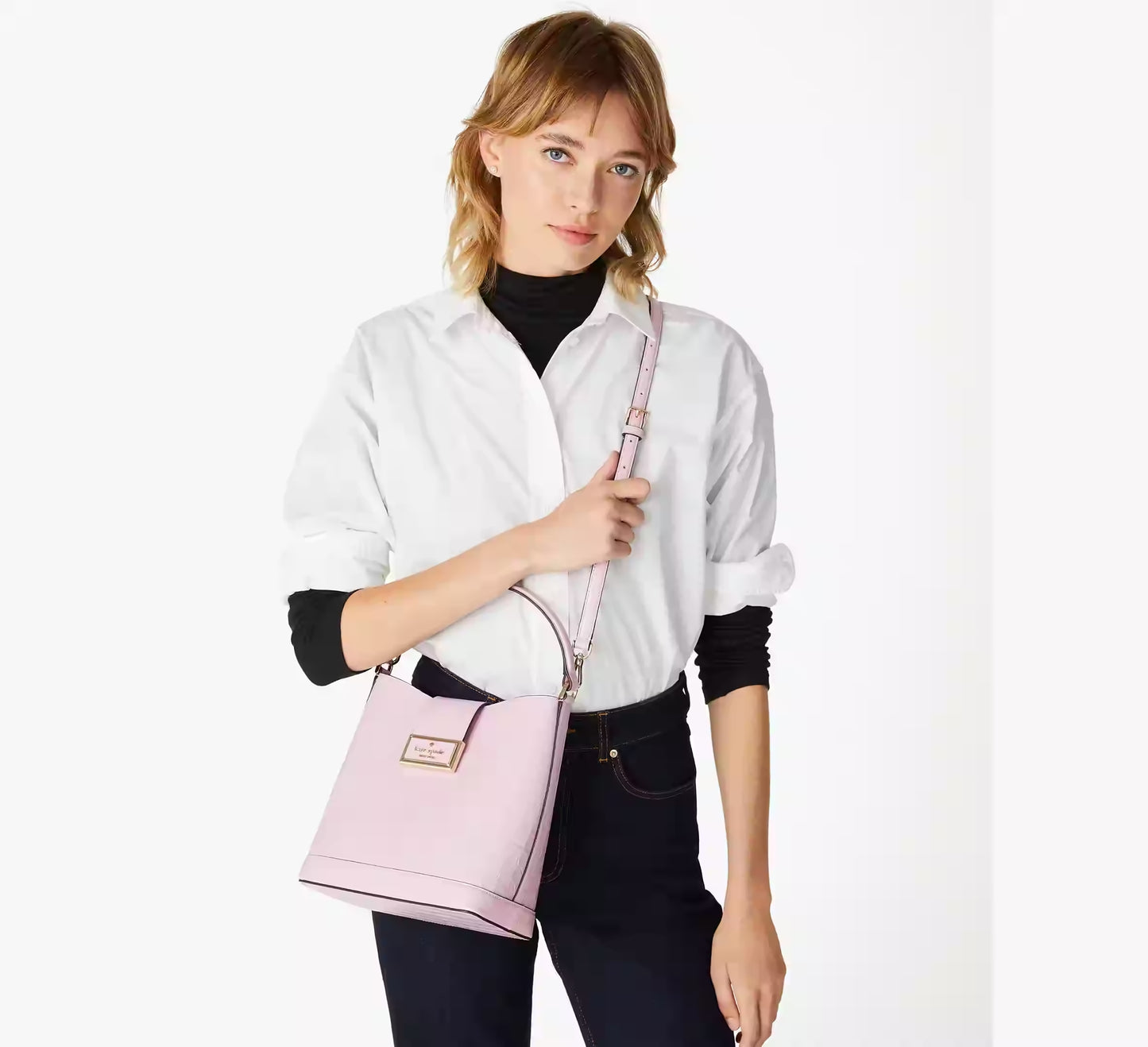 Kate Spade Reegan Croc Pink Bucket Bag | Pre Order
