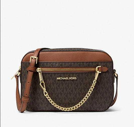 Michael Kors Jet Set Large Logo Crossbody Bag Brown | Pre Order